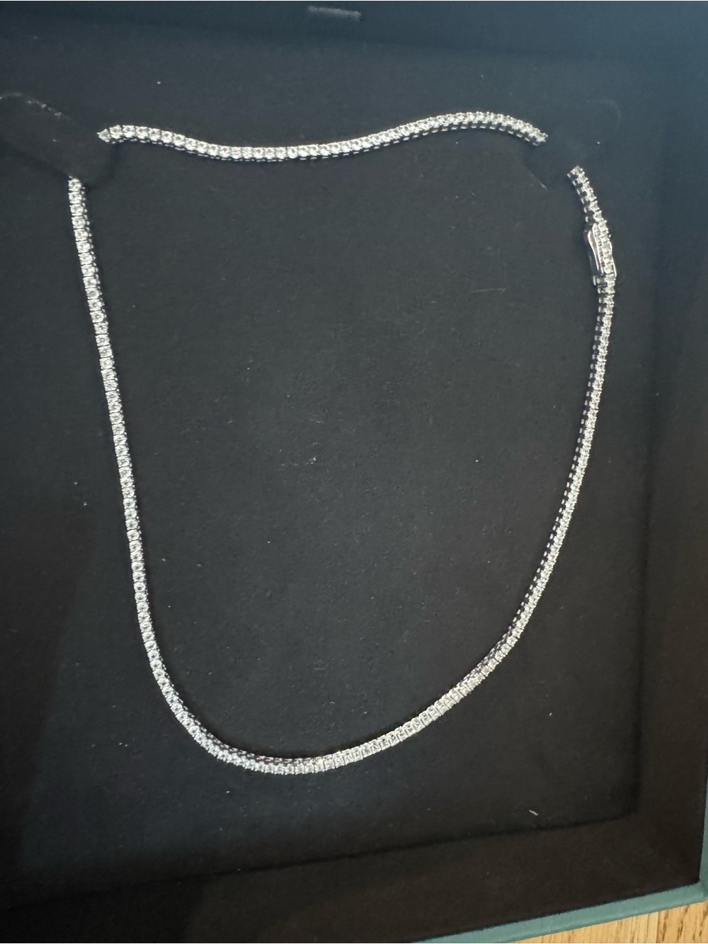 Aurate Lab Grown White Sapphire Tennis Necklace — 7ct